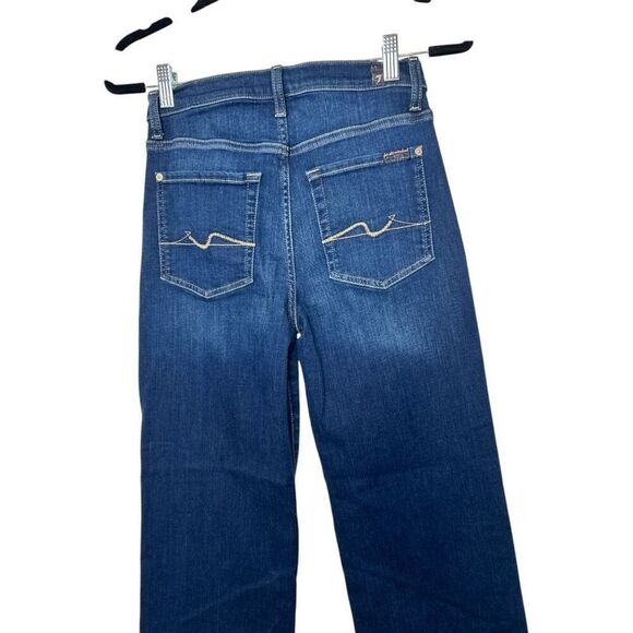 7 for all Mankind Cropped Alexa Jeans Size 27 Dark Wash Classic Closet Staple - Picture 6 of 15